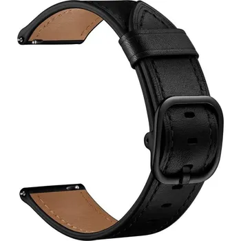 Řemínek na hodinky Lenuo originální kožený strap 22 mm (černá)
