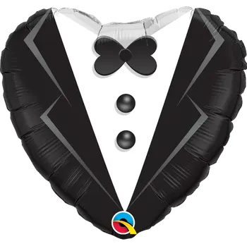 Balónek Fóliový balónek Srdce - Svatební oblek 45cm (Fóliový balónek Srdce - Svatební oblek 45cm)