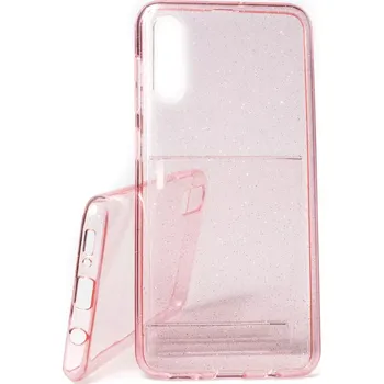 Pouzdro na mobilní telefon Pouzdro Crystal Glitter Samsung Galaxy A50 A505 Růžové