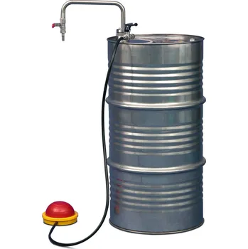 Ruční pumpa Čerpadlo na rozpouštědla z nerezu s výtokovým ramenem, nožní ovládání