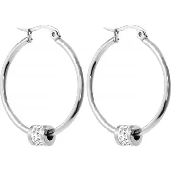 Náušnice BRUNOshop.cz Náušnice kruhy s pohyblivou ozdůbkou s kamínky