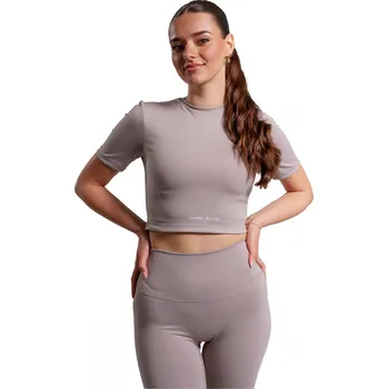 Dámský BJP sportovní top s krátkým rukávem, béžová Velikost: XS