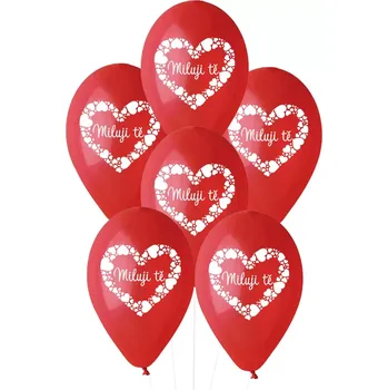 Balónek Latexové balonky Miluji tě CZ 30 cm - 6 ks
