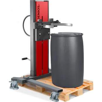 Paletový vozík Sudová zdvižka Secu Ex, na 200- až 220litrové sudy, pravoúhlý podvozek, zdvih 0-820 mm, ATEX