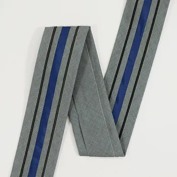 Pasový límec šedý, modrý pruh, protiskluz, šíře 6 cm