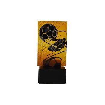 Skleněná fotbalová trofej 12 cm, Výška 12 cm
