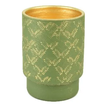 Květináč Obal na květináč keramický LUSO, pr.17x15cm, zelená|GREEN GOLD|Ego Dekor