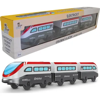 Vláček a vláčkodráha BABU vláčky - Elektrický osobní vláček - set 3 ks