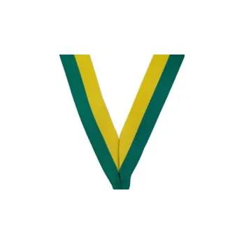 Široká stuha s klipem - Tmavě zelená / Žlutá, Barva Zelená / Žlutá