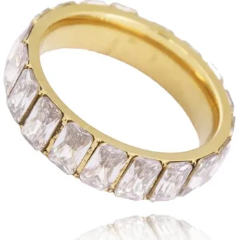 Prsten Flamenco Mystique Pozlacený prsten z chirurgické oceli velikost US7 EU14, odolný vůči povětrnostním vlivům, zlatá barva Velikost prstenu: US8 EU17