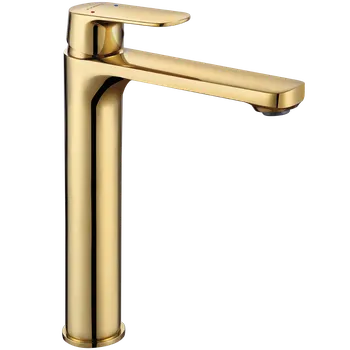 Vodovodní baterie Kuchinox Gava, vysoká umyvadlová baterie h-262, zlatá lesklá, LAV-BQG_G2ND