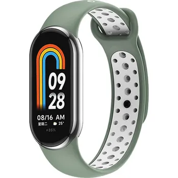 Příslušenství k fitness náramku Dvojbarevný silikonový náramek Mi band 8/9/10 Barva: Zeleno-Bílá, Pro Přístroj: Xiaomi Mi Band 8/9/10