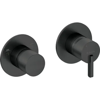 Vodovodní baterie Deante Silia, podomítková sprchová baterie s přepínačem, horizontální, černá matná, DEA-BQS_N46P