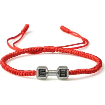 Náramek Fitness náramek ručně pletený | pánský náramek, unisex šperk - Červené S