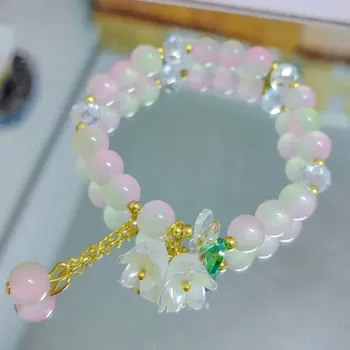 Náramek Barevný květinový korálkový náramek | dámský náramek, korálkový náramek - 12