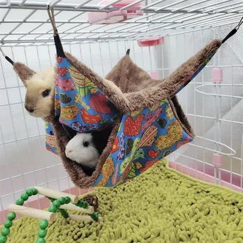 Závěsný pelíšek pro křečka 34x34 cm | úkryt pro hlodavce, houpací hamaka - modrá , 34 x34cm