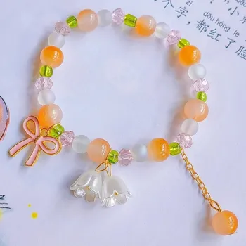 Náramek Barevný květinový korálkový náramek | dámský náramek, korálkový náramek - 20