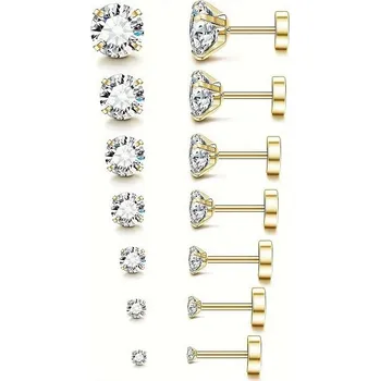 Náušnice Přívěskynakrk.cz Ocelové náušnice 4 mm PURE CRYSTAL GOLD