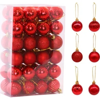 Vánoční dekorace Sherin SET 48ks vánočních ozdob GRUM / Červená