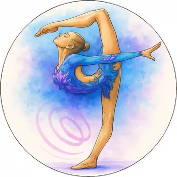 Jedlá dekorace na dort Jedlý papír gymnastka colour 19,5cm - Pictu Hap