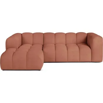 Pohovka Sametová rohová pohovka v terakotové barvě (levý roh/s lenoškou) Cube – Bonami Selection ID_1807998