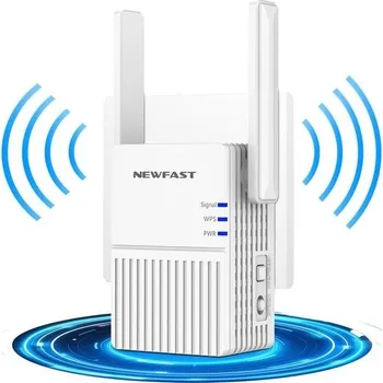 NEWFAST WLAN zesilovač, 300Mbps WLAN opakovač 2,4 GHz WiFi extender WiFi zesilovač s WPS, zesilovač