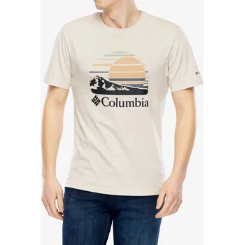 Pánské tričko Tričko s potiskem Columbia Path Lake Graphic Tee II - stone/peaceful perspective
