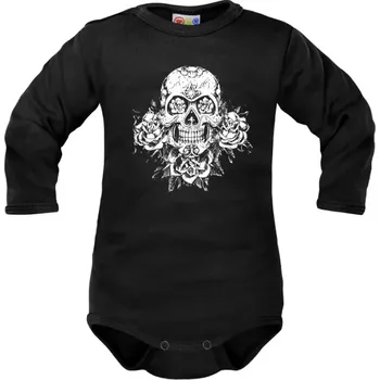 Kojenecký body Dejna Body dlouhý rukáv Lebka Černé, vel.62
