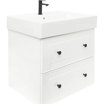 Šatní skříň Naturel Koupelnová skříňka s umyvadlem Forli 80x53x46 cm bílá lesk FORLI80BIUSAT