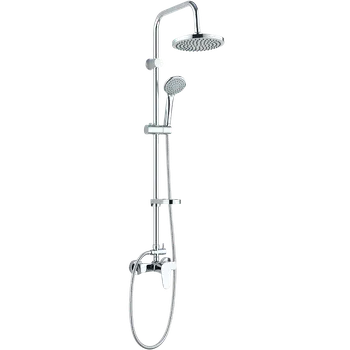 Vodovodní baterie Kuchinox Intra, nástěnná sprchová souprava s pákovou baterií, ruční a hlavovou sprchou, chromová, LAV-PKI_00OB