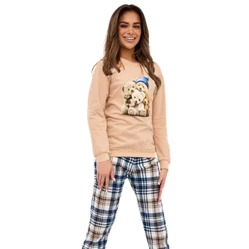 Dámské pyžamo Dámské dlouhé pyžamo Cornette 671/425 Bears S Béžová