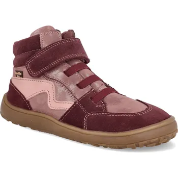 Barefoot kotníkové boty Froddo - Tex Go Bordeaux/gold růžové Velikost: 31