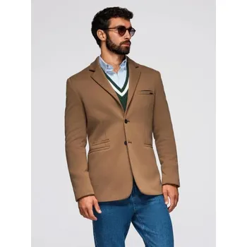 Ombre Clothing Módní světle hnědé pánské sako V4 BLZB-0100