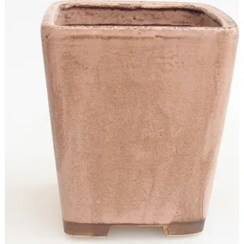 Květináč Keramická bonsai miska 10 x 10 x 12 cm růžová