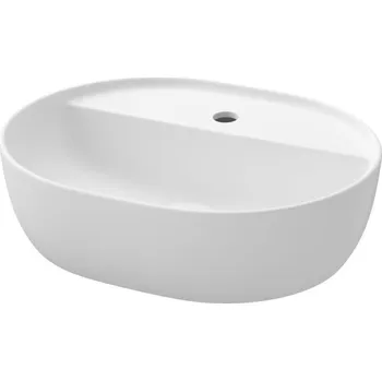 Umyvadlo Cersanit Moduo, oválné umyvadlo na desku 50x40x14, 5 cm, bílá lesklá, K116-154