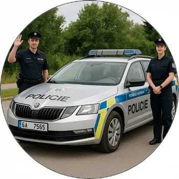 Jedlá dekorace na dort Jedlý papír policie19,5cm - Pictu Hap