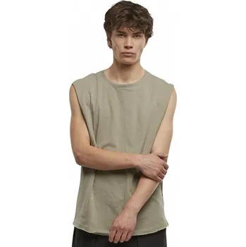 Pánský nátělník Urban Classics s nezačištěným lemem Barva: olivová světlá, Velikost: M