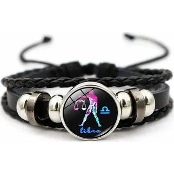 Náramek Kožený náramek s motivem znamení zvěrokruhu | náramek, šperk - Váhy