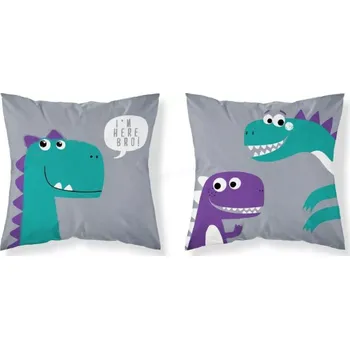 Povlak na dekorativní polštářek Detexpol Povlak na polštářek Dino šedá Bavlna, 40/40 cm