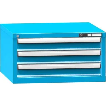 Dílenský stůl Podvěsný kontejner pro dílenský stůl, v x š x h: 390 x 731 x 780 mm, 3 x zásuvka, barva modrá RAL5012