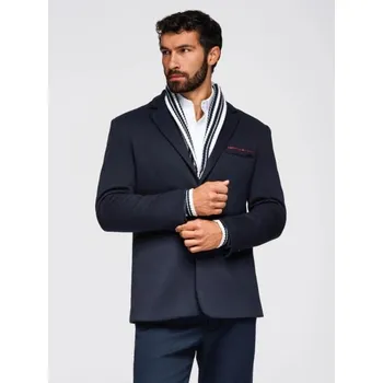 Ombre Clothing Módní tmavě modré pánské sako V3 BLZB-0100