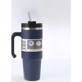 Stylová termo láhev na cesty | termo láhev, termo hrnek - Modrý , 600 ml