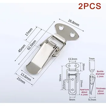 Nerezová přezka s pružinou na kufr | zámek kufru, kovová přezka - 2 ks-29