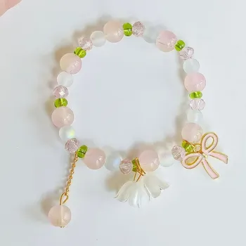 Náramek Barevný květinový korálkový náramek | dámský náramek, korálkový náramek - 17