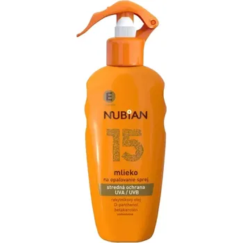 Přípravek na opalování Nubian 15 mléko na opalování sprej 200ml