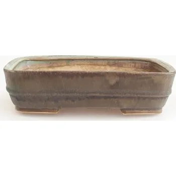 Květináč Keramická bonsai miska 21,5 x 17,5 x 5,5 cm zelená