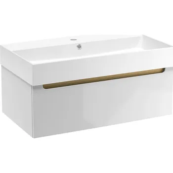 Šatní skříň Naturel Koupelnová skříňka s umyvadlem Stilla 80x30x45 cm bílá STILLAD08005U2