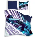 Bavlněné povlečení BOLID 030 140x200 cm + 70x90 cm fialovo-modré