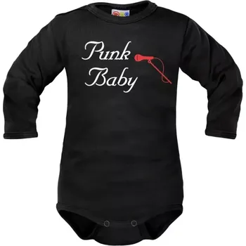 Kojenecký body Dejna Body dlouhý rukáv Punk Baby Černé, vel.68