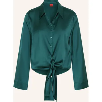 Dámská halenka Hugo Dámská Saténová Halenka Errika, tmavě zelená, 42